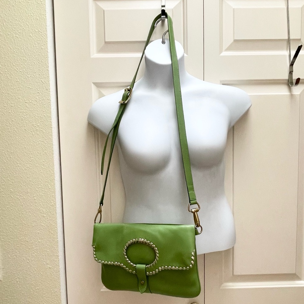 Prix De Dressage leather fold over crossbody bag